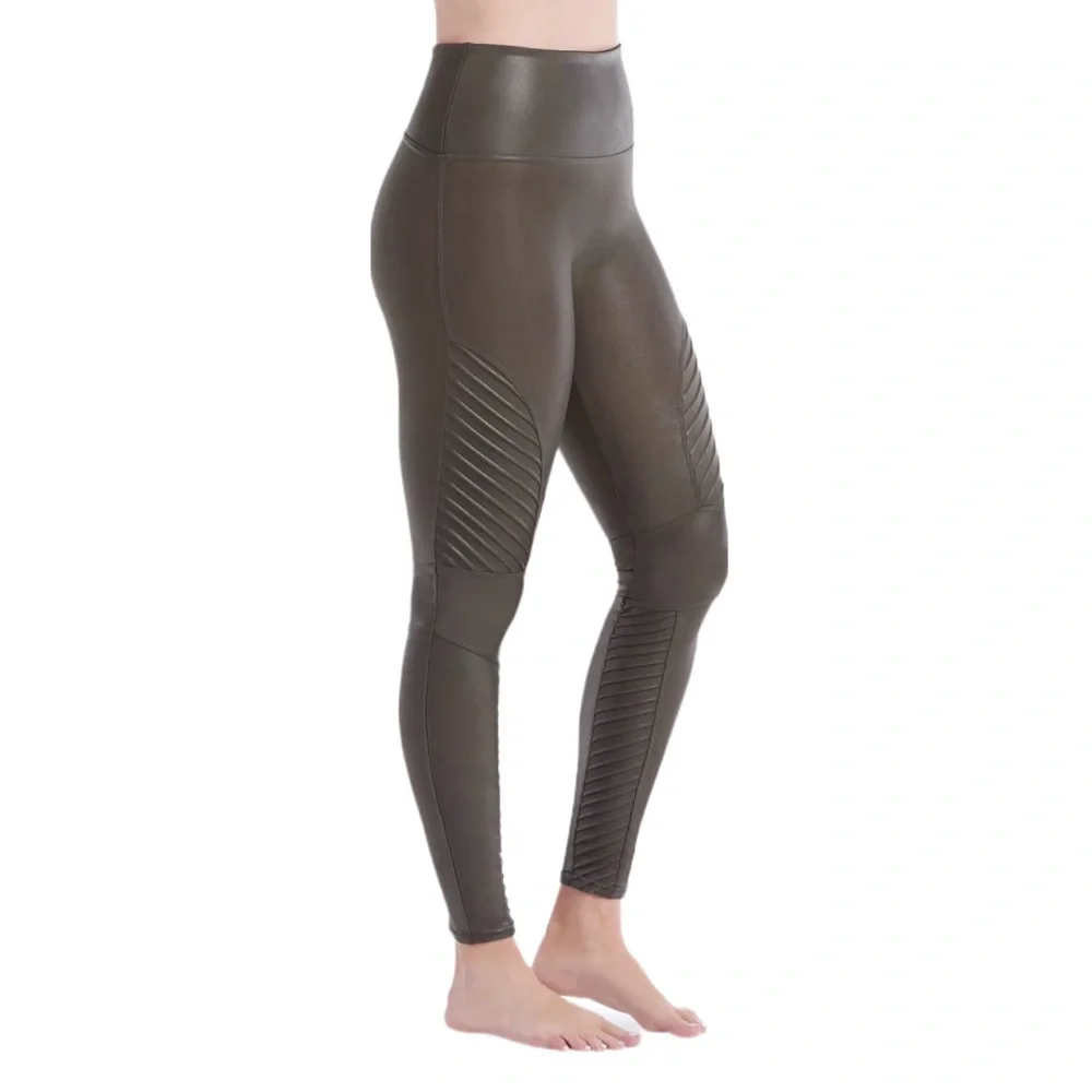 Spanx Faux Leather Moto Leggings XS - Picture 2 of 6